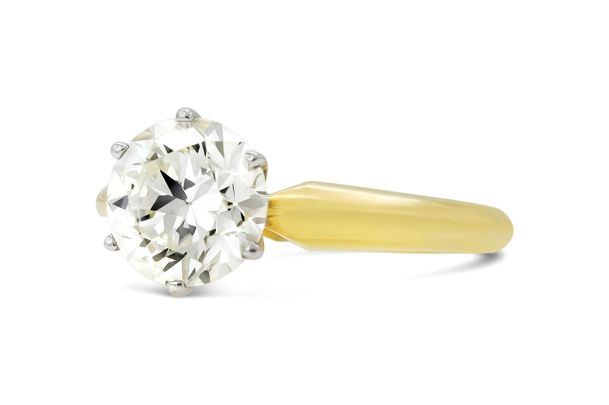 Vintage 1950s 1.77 Carat Old European Cut Solitaire Diamond Engagement Ring
