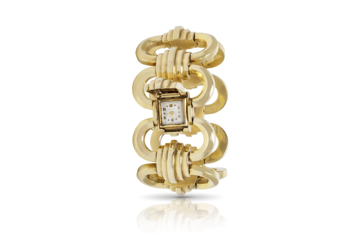 Vintage 1940s Retro Hamilton Gold Watch Bracelet