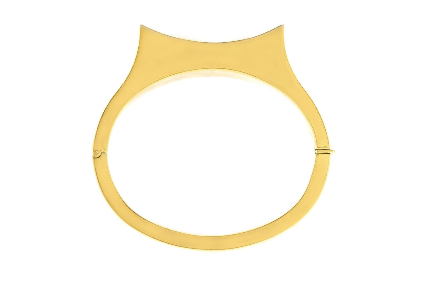 Vintage 1980s Gold Hinged Bangle with Diamonds and Sapphires