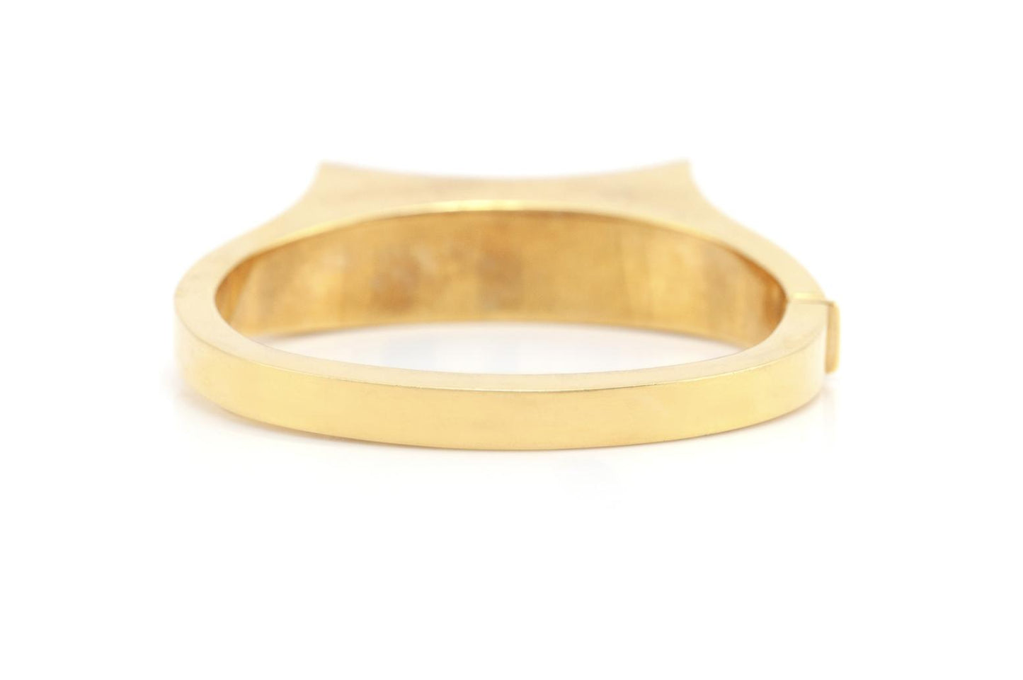 Vintage 1980s Gold Hinged Bangle with Diamonds and Sapphires