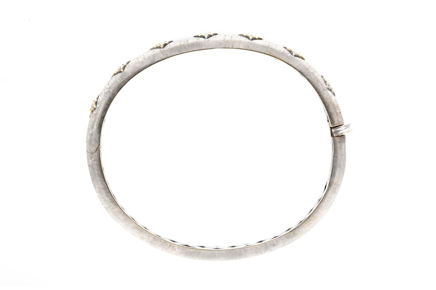 White Gold Hinged Bangle with Diamonds