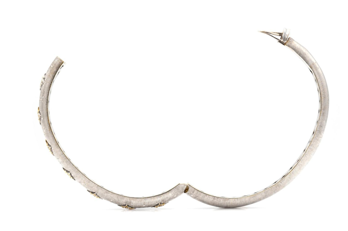 White Gold Hinged Bangle with Diamonds
