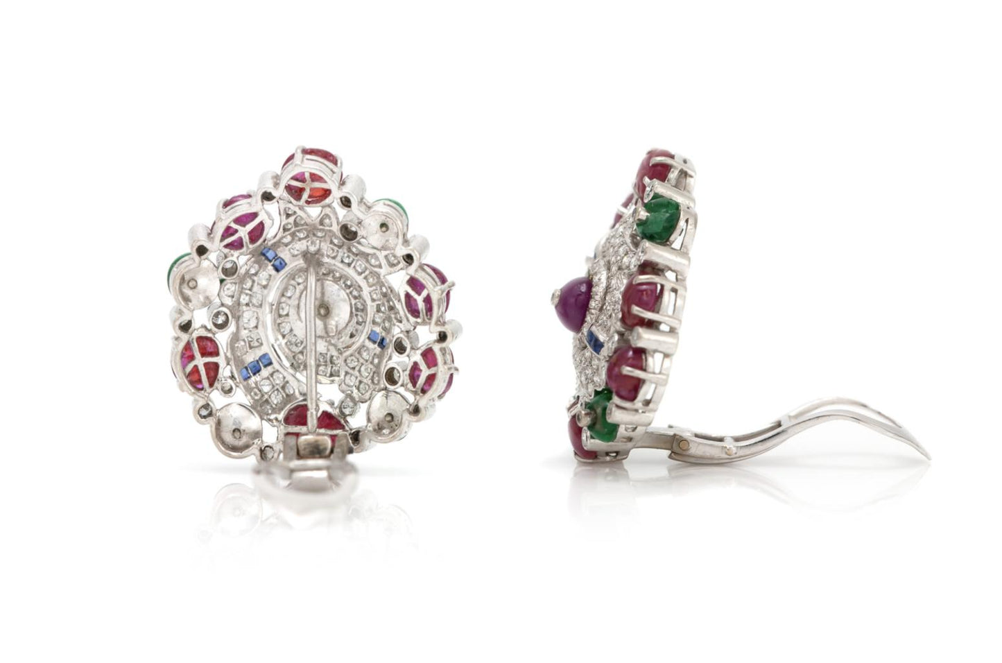 Tutti Frutti Cabochon Multi-Gem Earrings