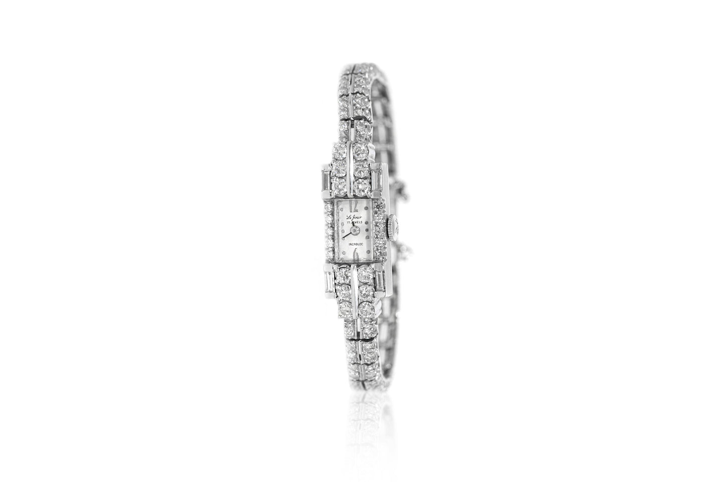 Vintage 1940s Le Jour 5.00 Carat Diamond Watch