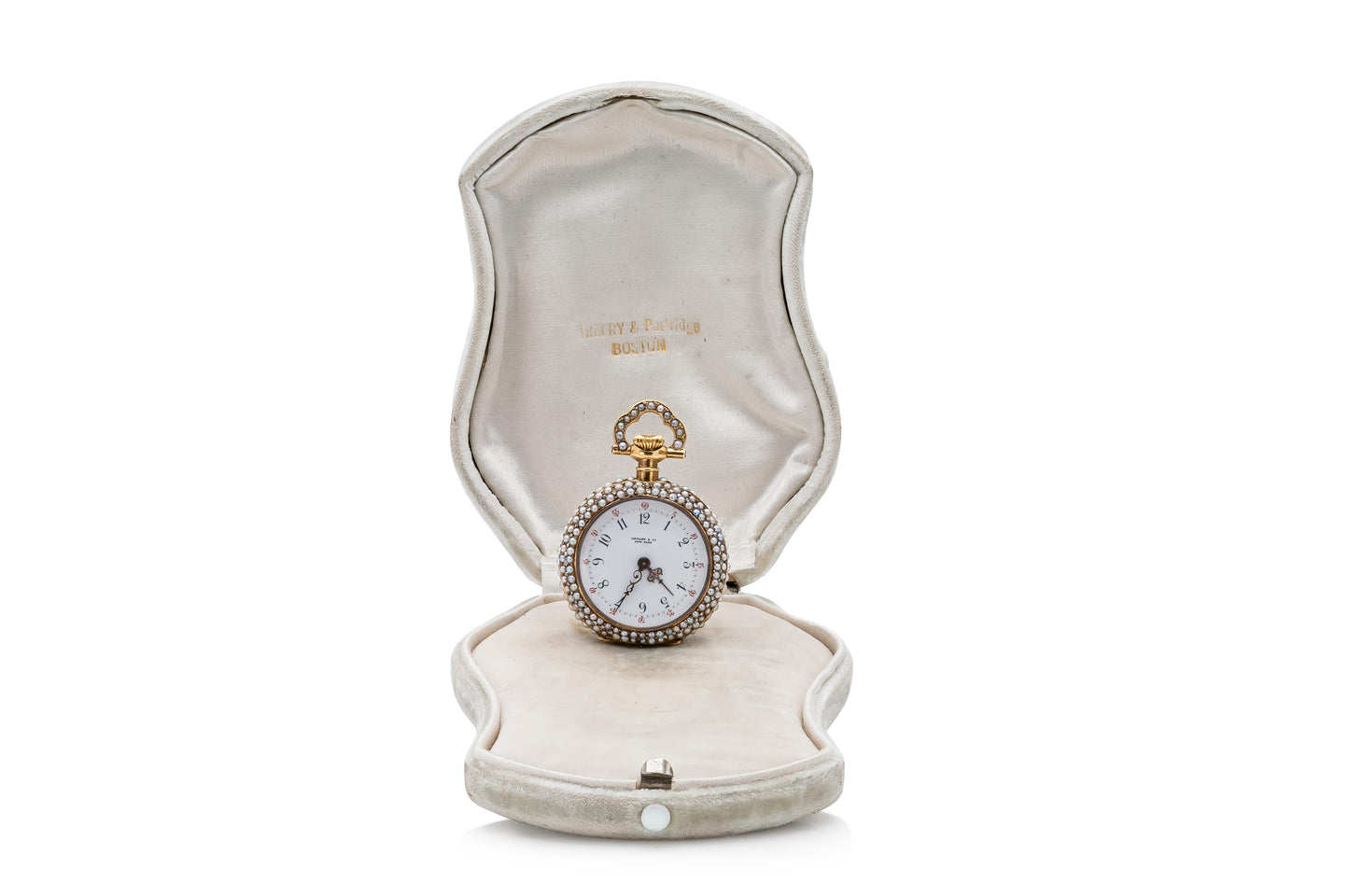 Antique Edwardian 1910s Tiffany & Co. Pocket Watch with Pearls