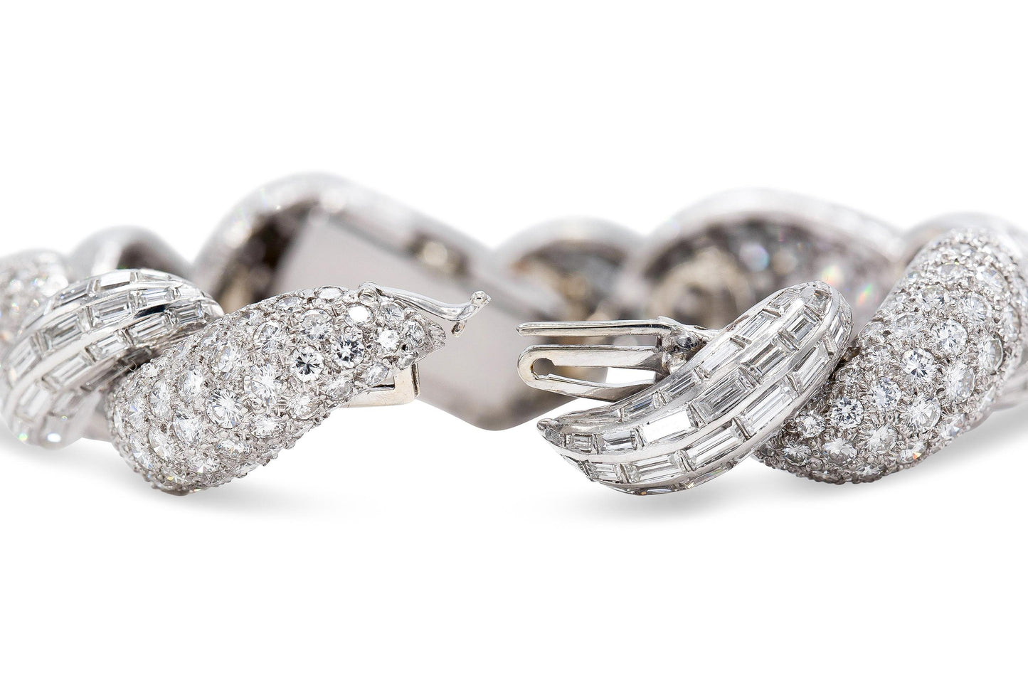Vintage 1960s David Webb Concealed Dial Diamond Watch Bracelet