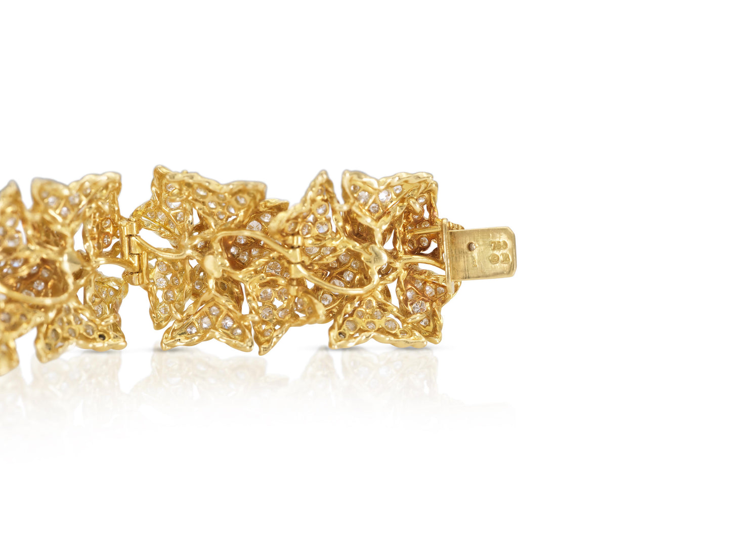 Vintage 1980s Hammerman Brothers Diamond Flowers Bracelet