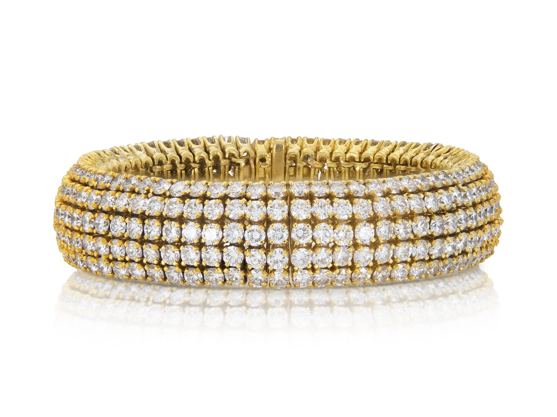 19.50 Carat Diamond 5 Row Bombe Bracelet