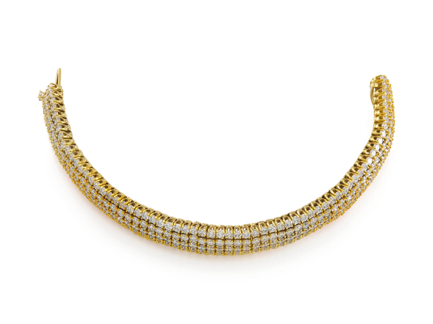 19.50 Carat Diamond 5 Row Bombe Bracelet