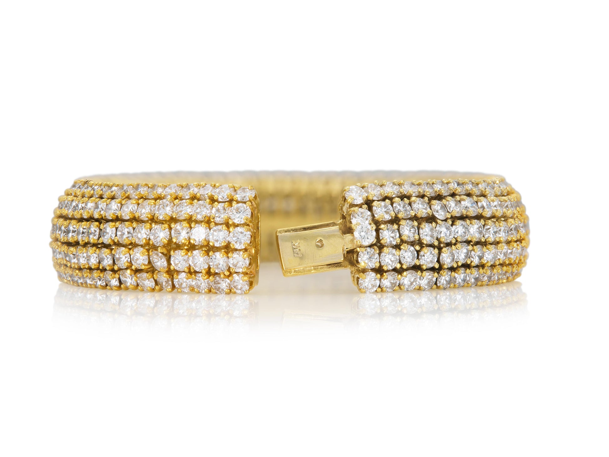 19.50 Carat Diamond 5 Row Bombe Bracelet