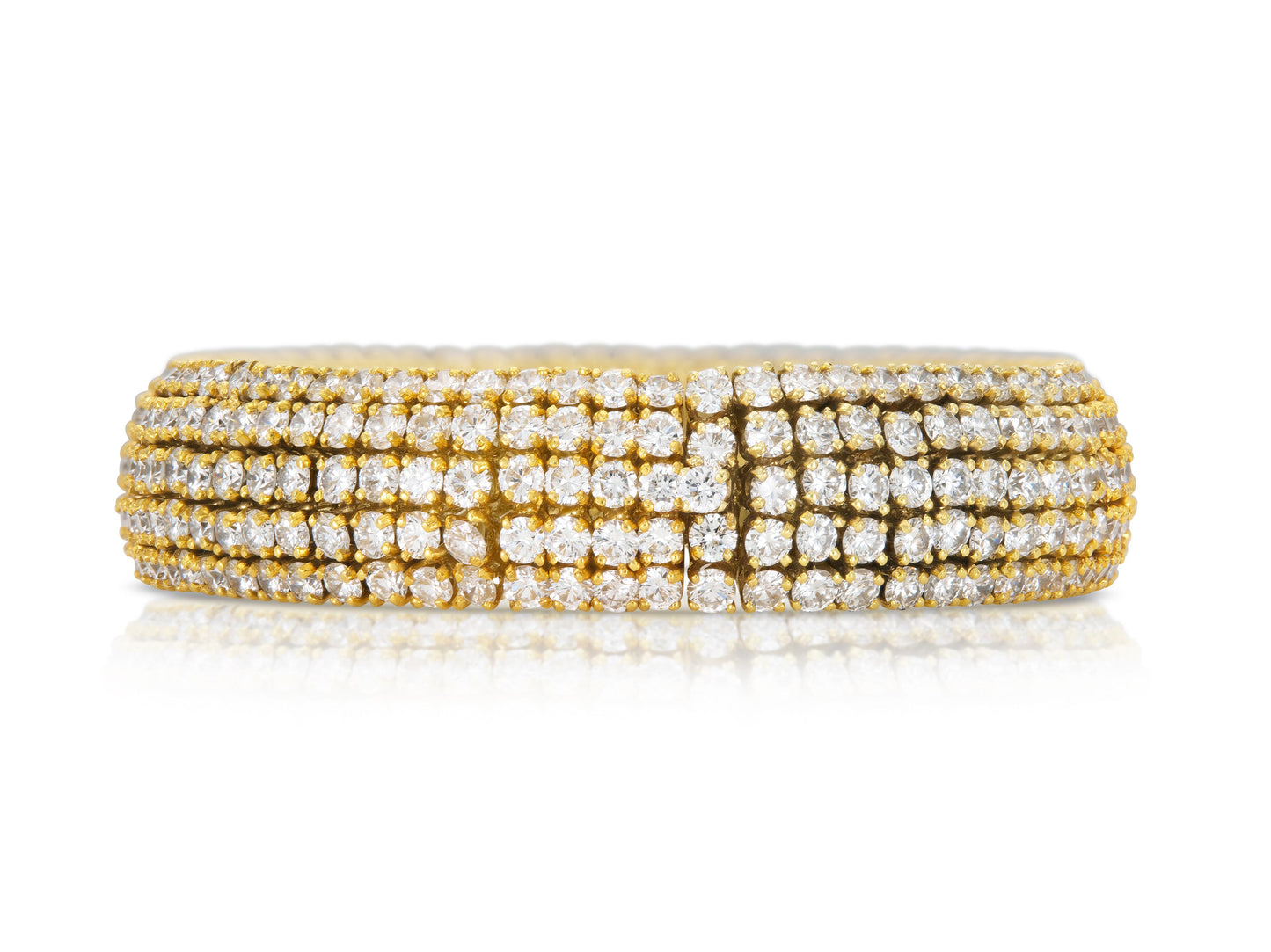 19.50 Carat Diamond 5 Row Bombe Bracelet