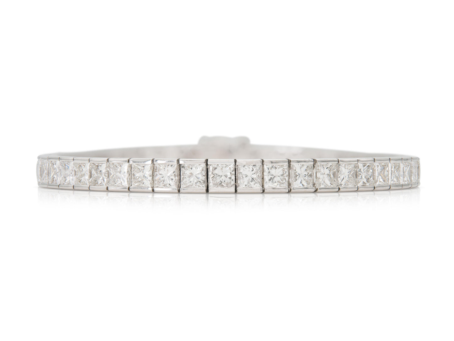14.66 Carat Princess Cut Diamond Line Bracelet