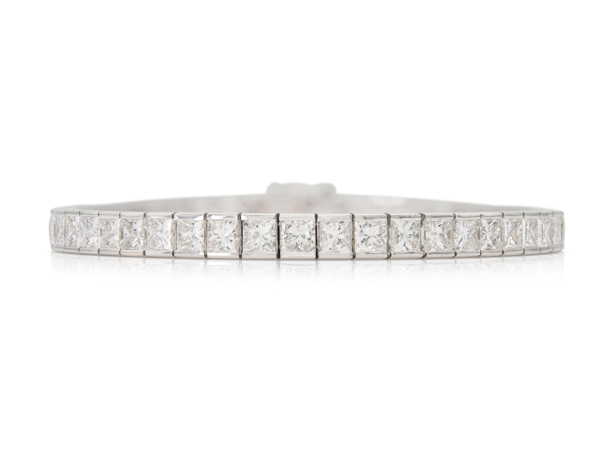 14.66 Carat Princess Cut Diamond Line Bracelet