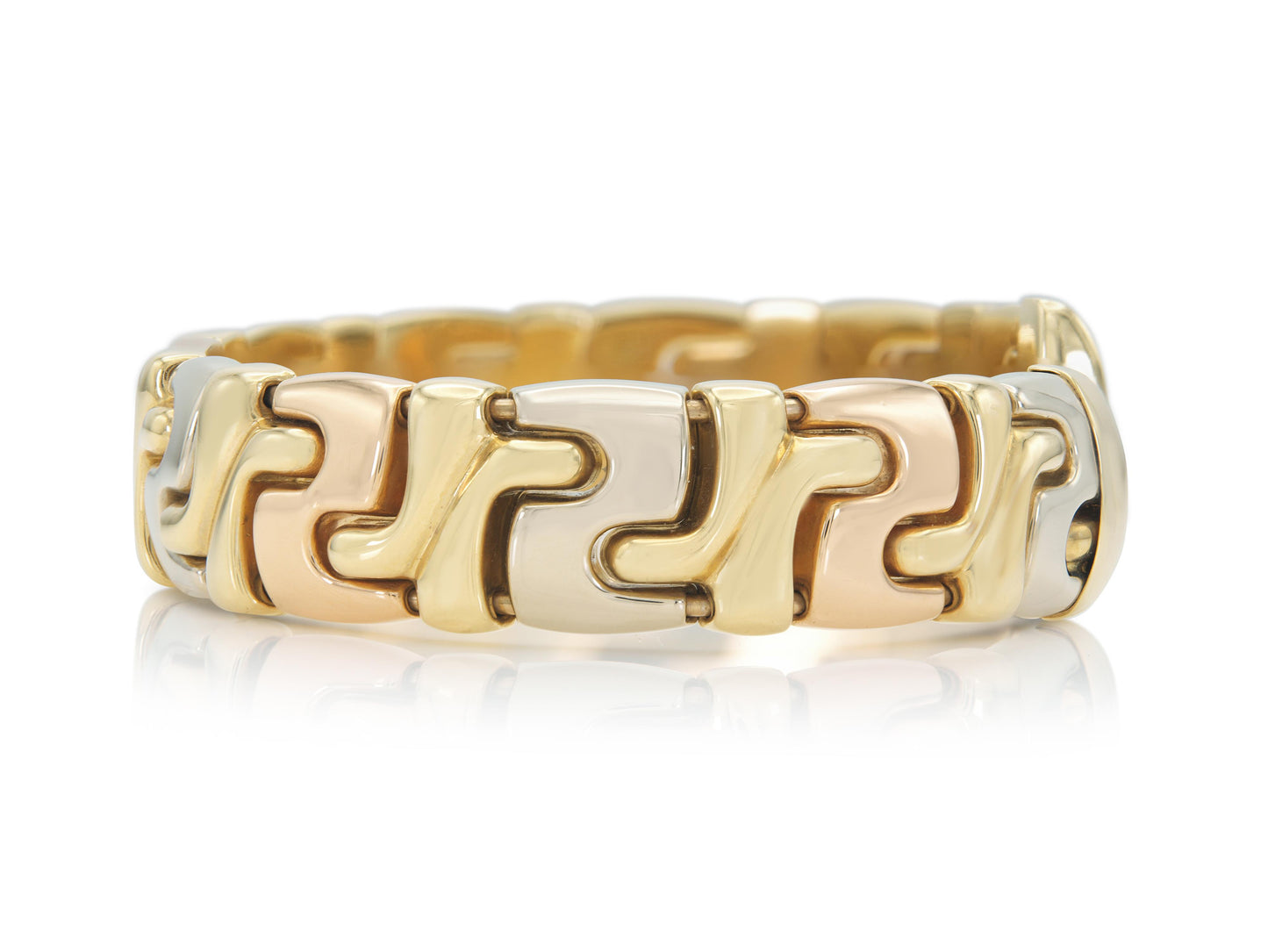 Vintage 1990s Tri-Tone Gold Cuff Bracelet