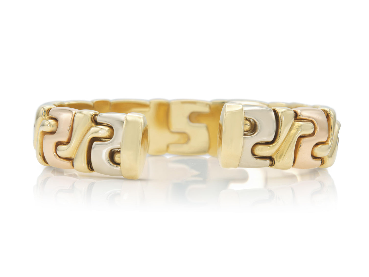 Vintage 1990s Tri-Tone Gold Cuff Bracelet