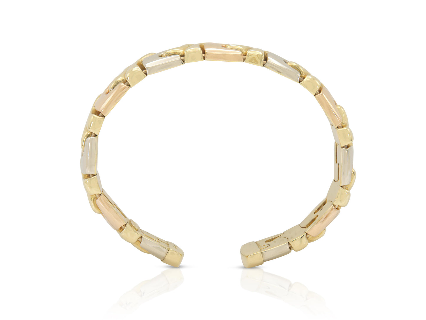 Vintage 1990s Tri-Tone Gold Cuff Bracelet