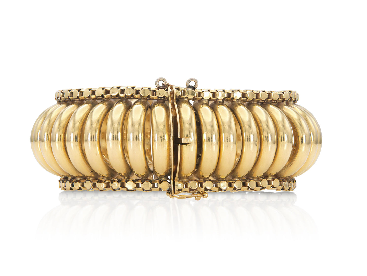 Vintage 1940s Retro Gold Domed Link Bracelet