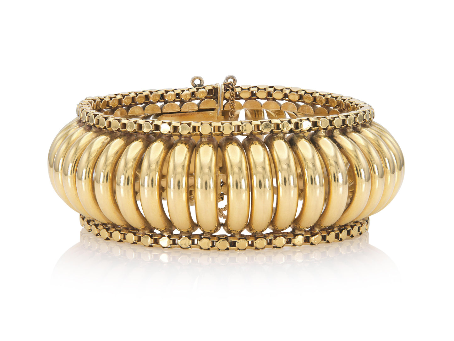 Vintage 1940s Retro Gold Domed Link Bracelet