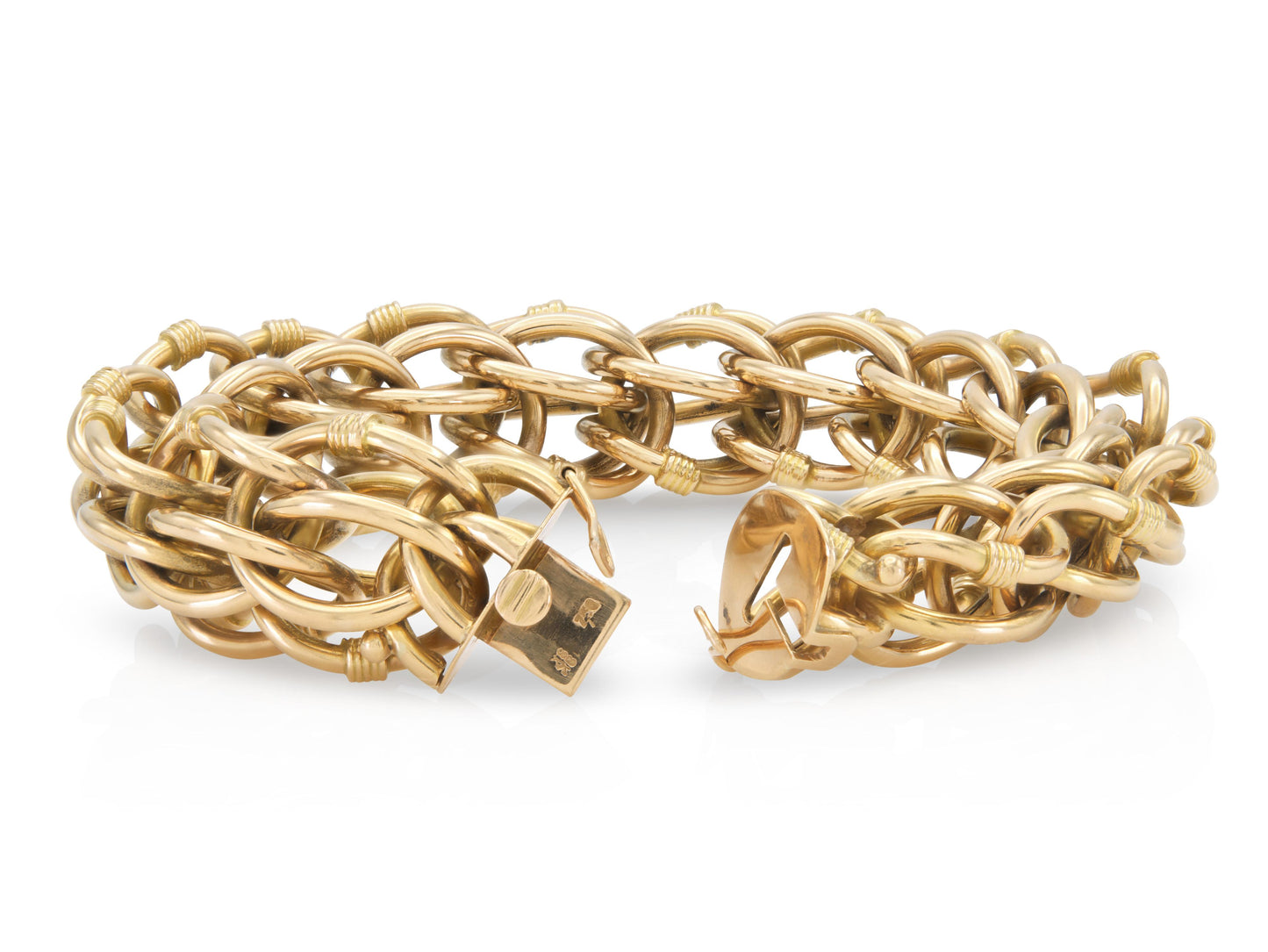 Vintage 1940s Retro Yellow Gold Link Bracelet