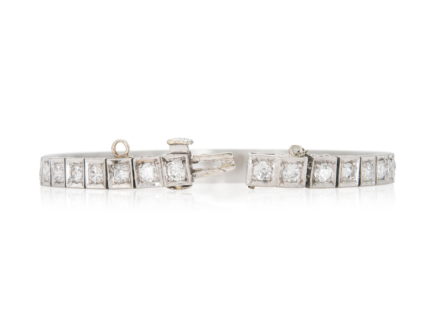 Antique Art Deco 1920s 5.00 Carat Diamond Line Bracelet