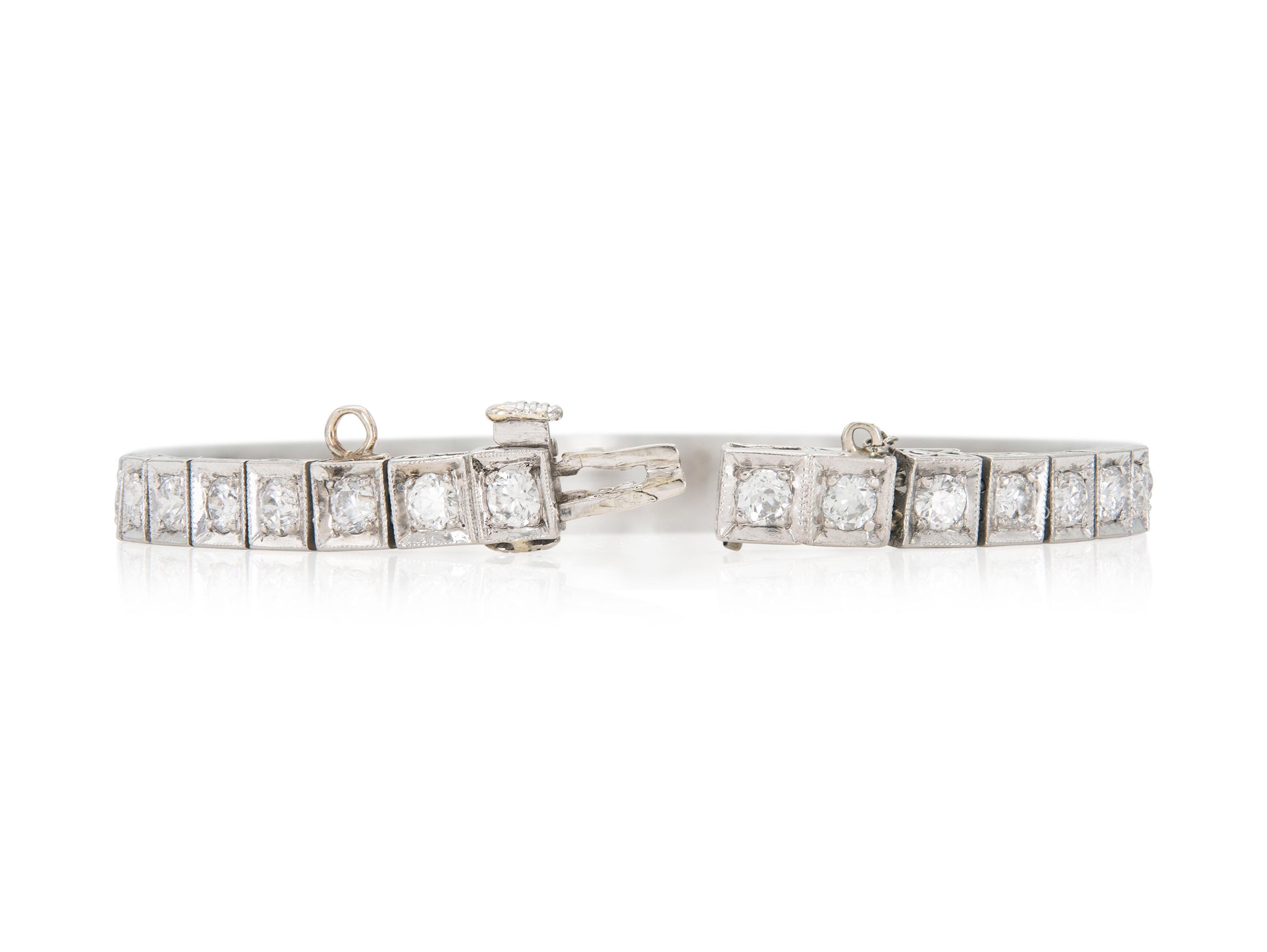 Antique Art Deco 1920s 5.00 Carat Diamond Line Bracelet