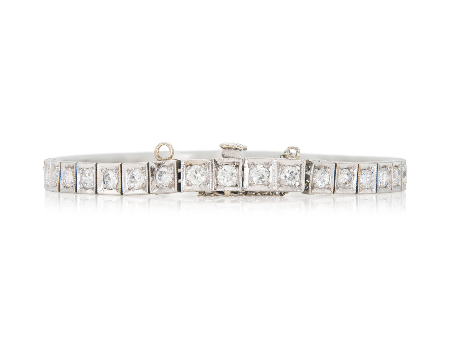 Antique Art Deco 1920s 5.00 Carat Diamond Line Bracelet