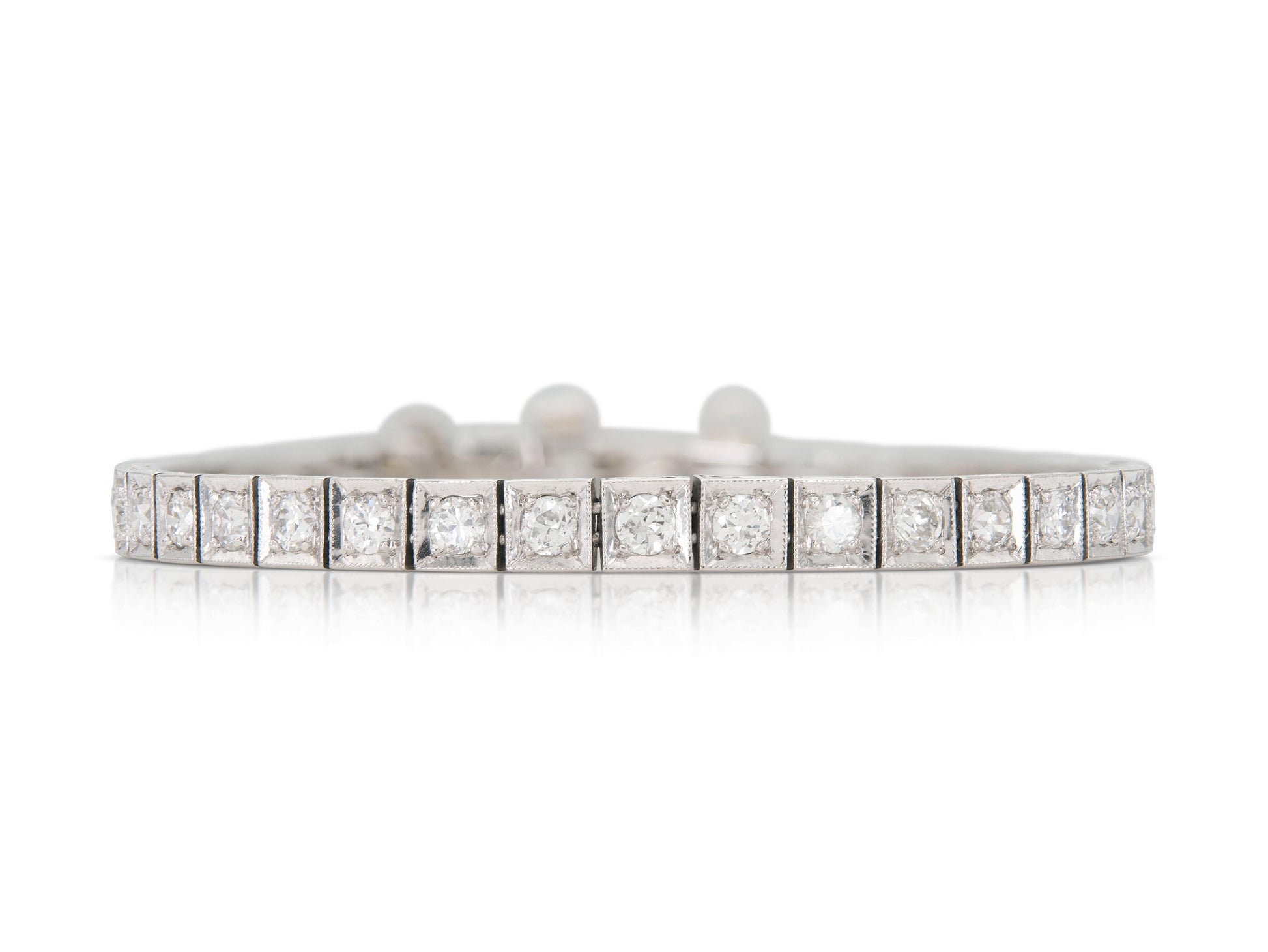 Antique Art Deco 1920s 5.00 Carat Diamond Line Bracelet