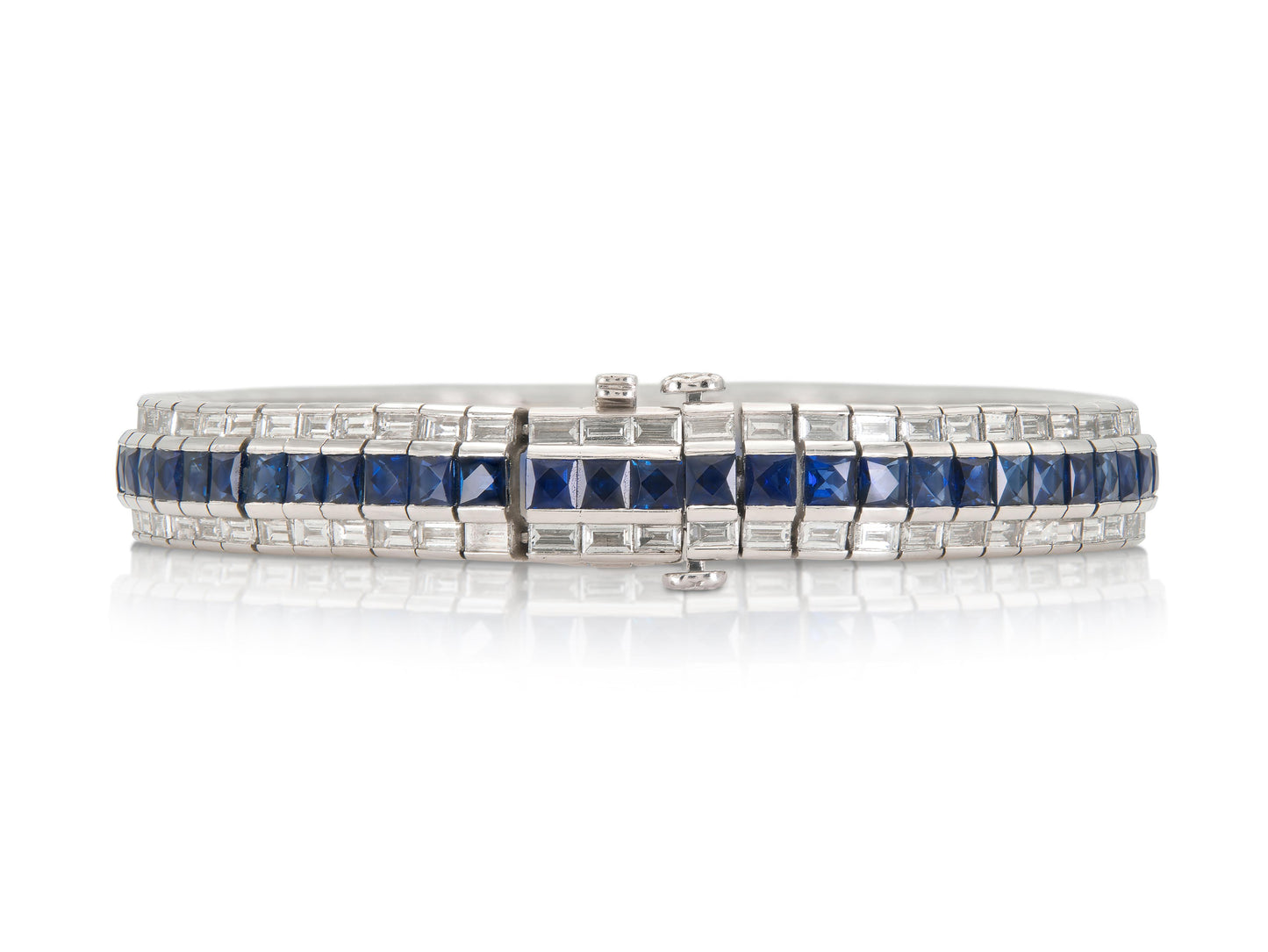 20.00 Carat Sapphire and 12.00 Carat Diamond Bracelet