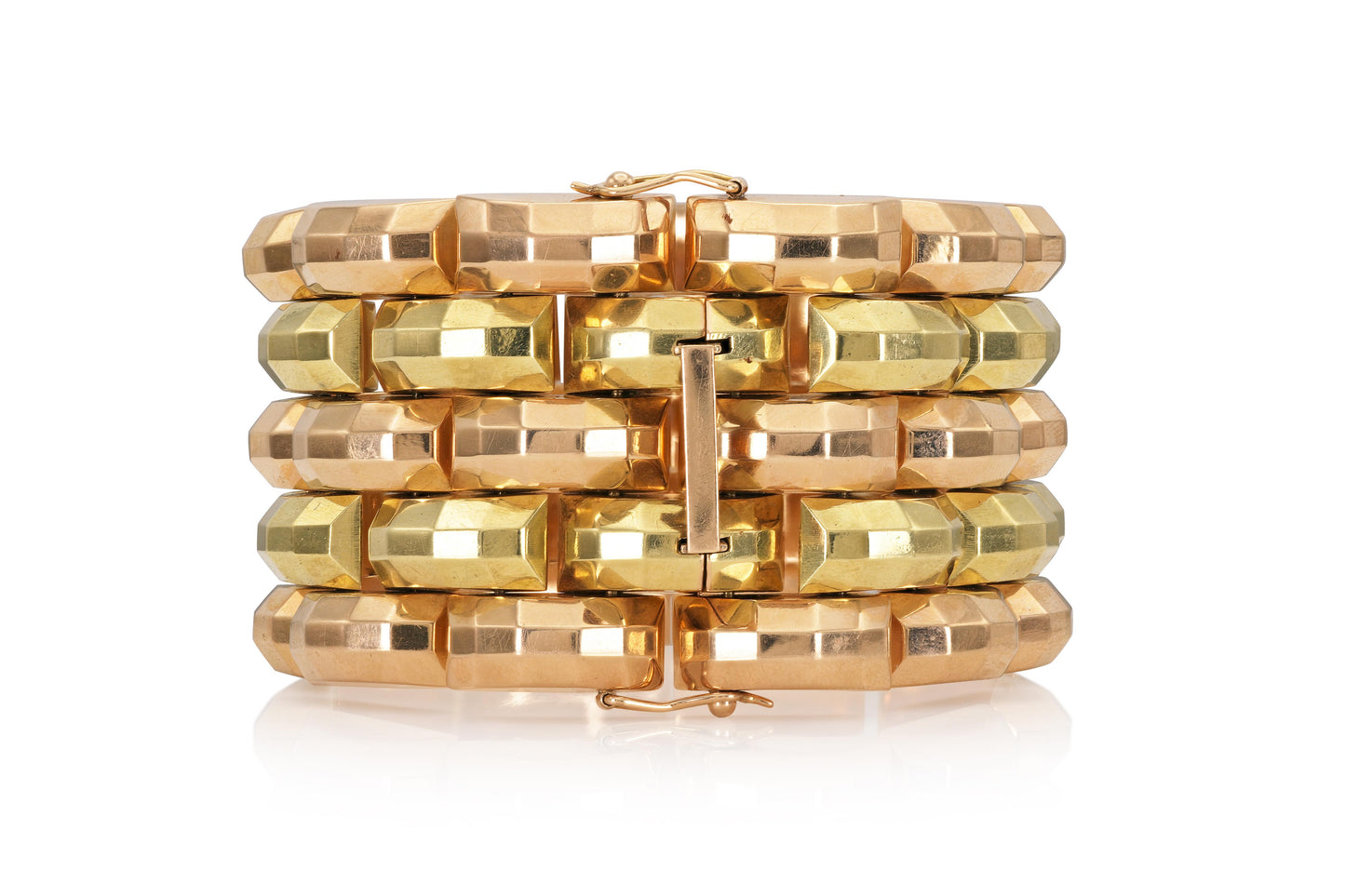 Vintage 1940s Retro Two-Toned Gold Bracelet