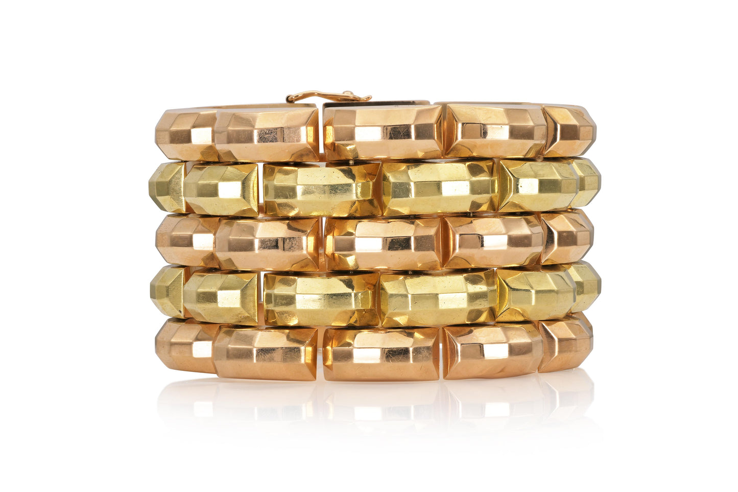 Vintage 1940s Retro Two-Toned Gold Bracelet