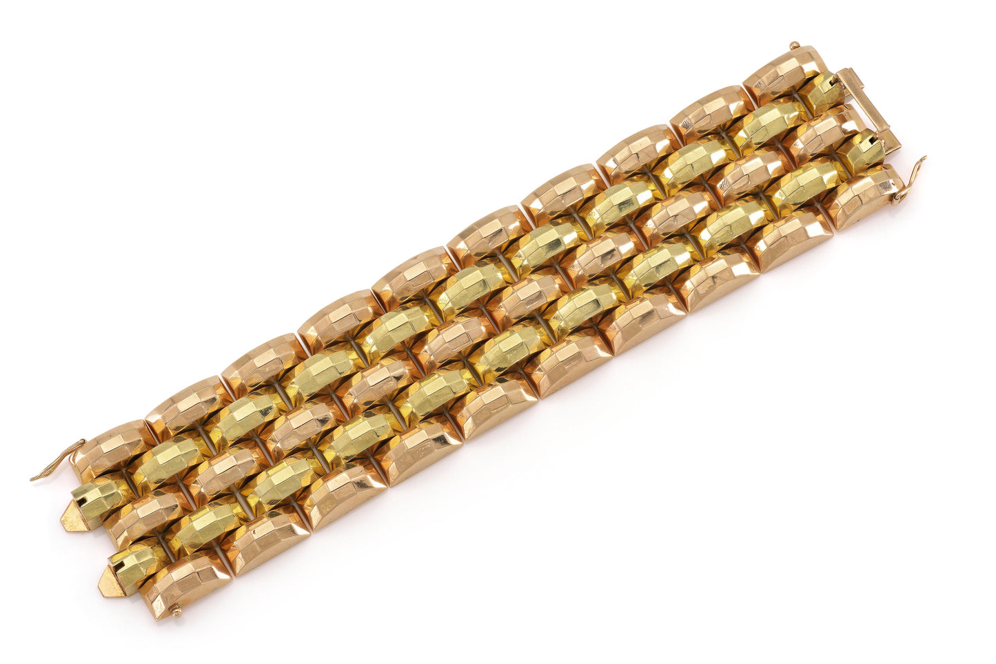 Vintage 1940s Retro Two-Toned Gold Bracelet