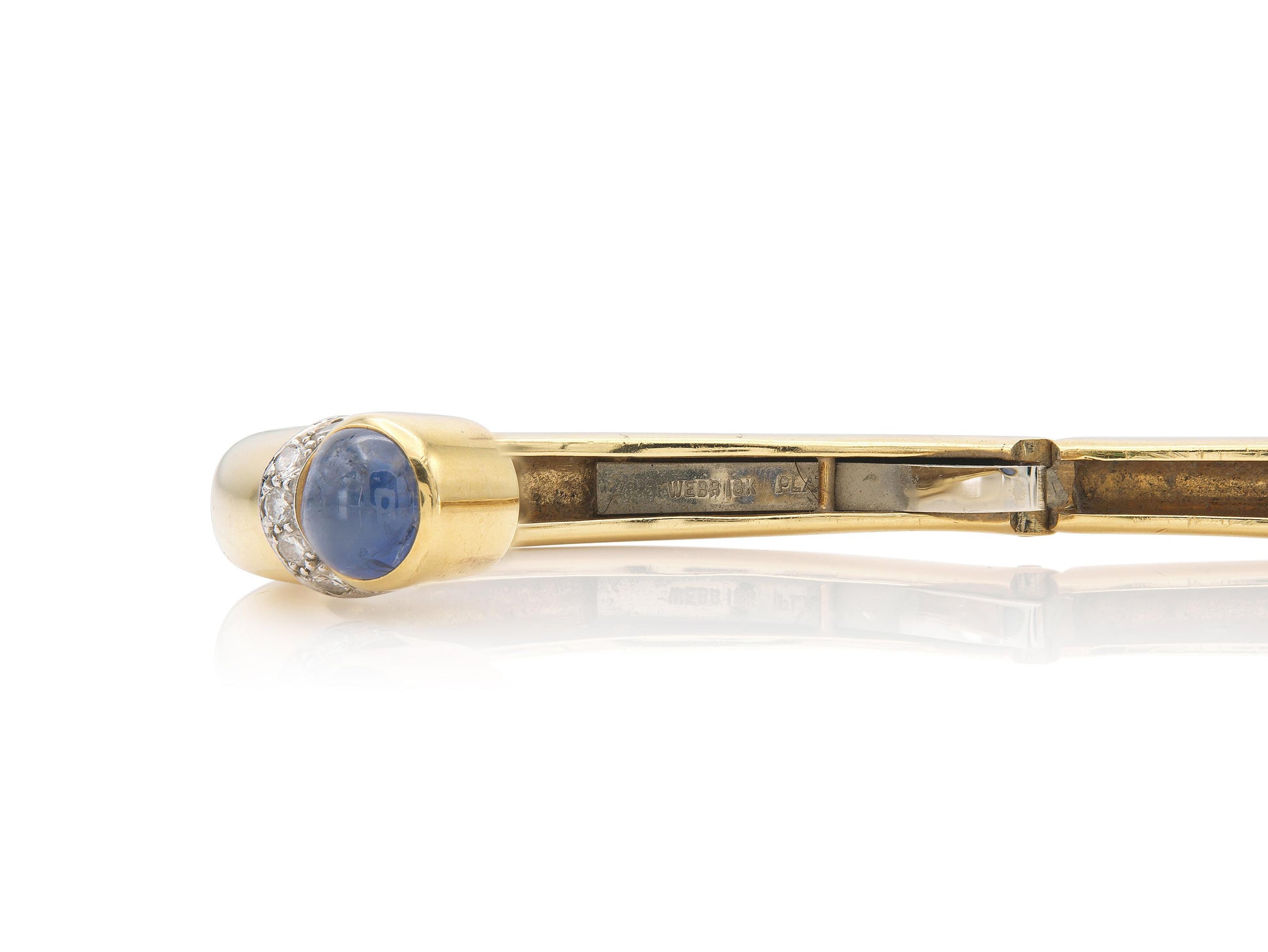Vintage 1970s David Webb Gold Cuff Bracelet with Sapphire and Emerald