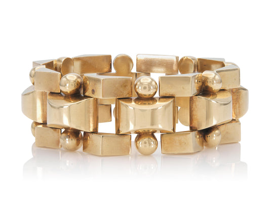 Vintage 1940s Retro Gold Link Bracelet