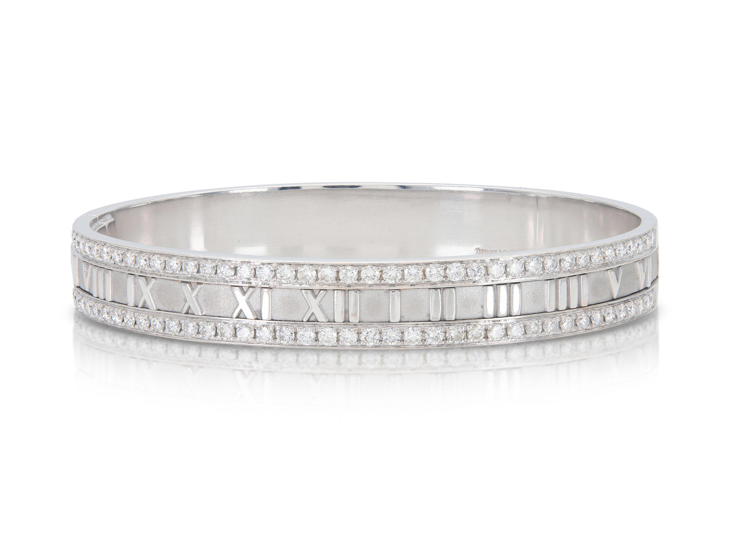 Vinatge 1990s Tiffany & Co. Atlas Roman Numeric Bracelet with Diamonds