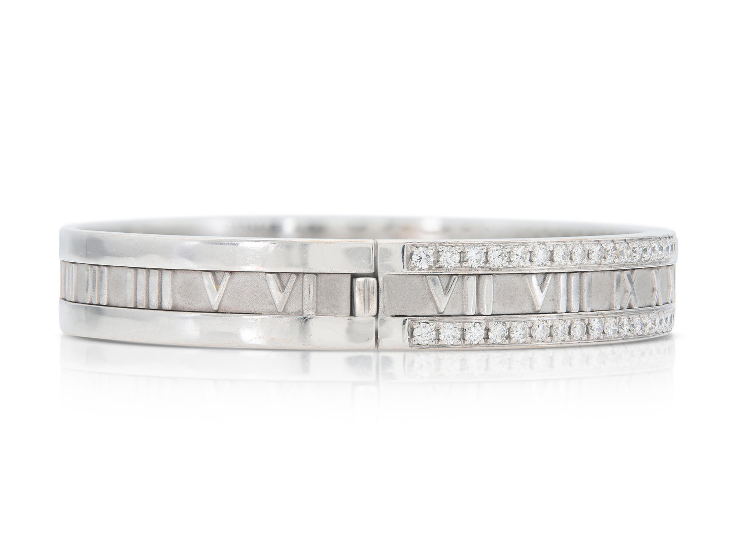 Vinatge 1990s Tiffany & Co. Atlas Roman Numeric Bracelet with Diamonds