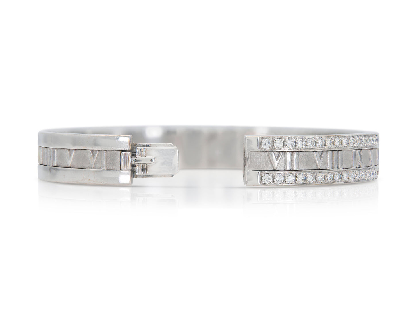 Vinatge 1990s Tiffany & Co. Atlas Roman Numeric Bracelet with Diamonds
