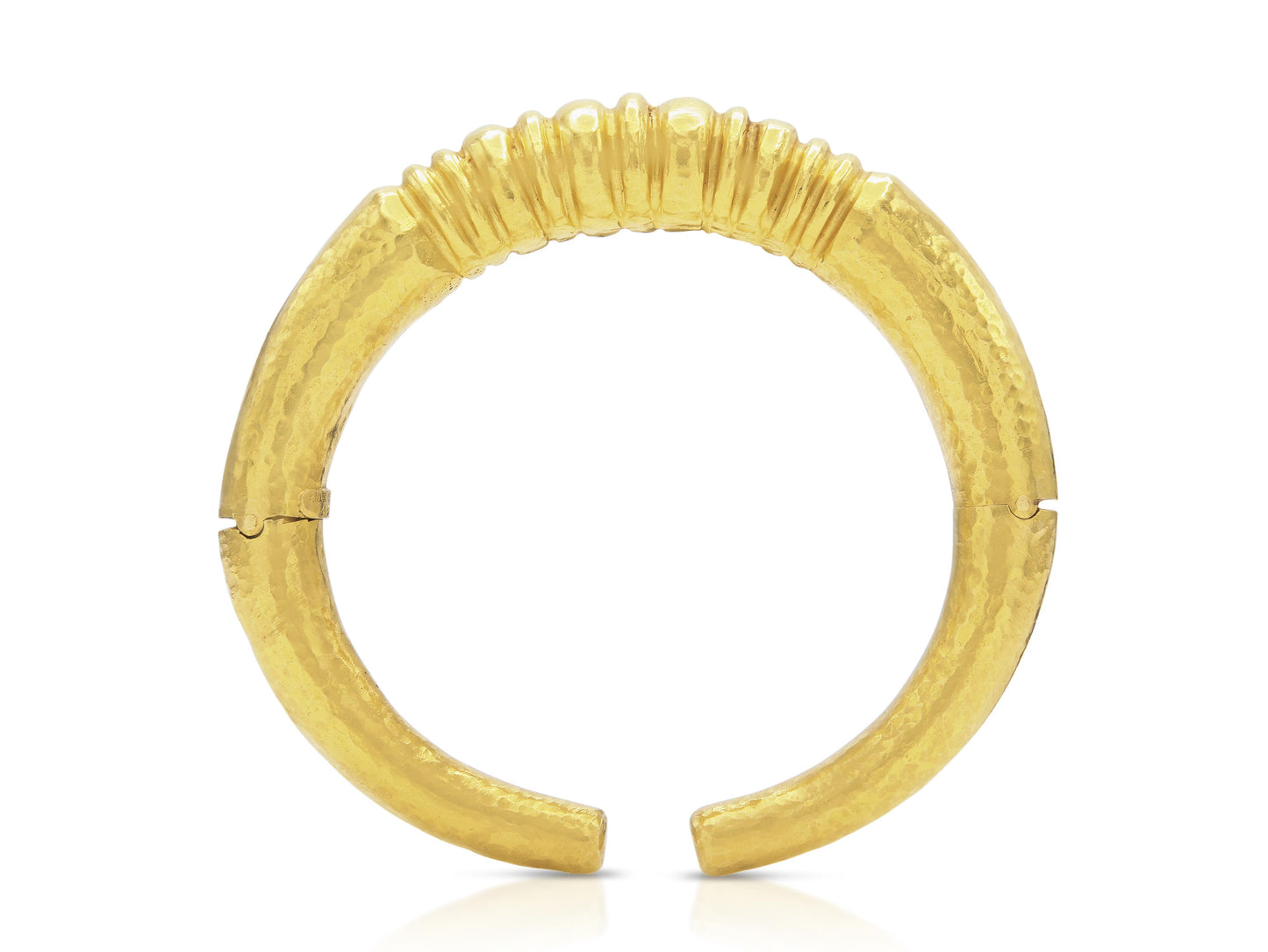Vintage 1970s Lalaounis Hammered Gold Cuff Bracelet