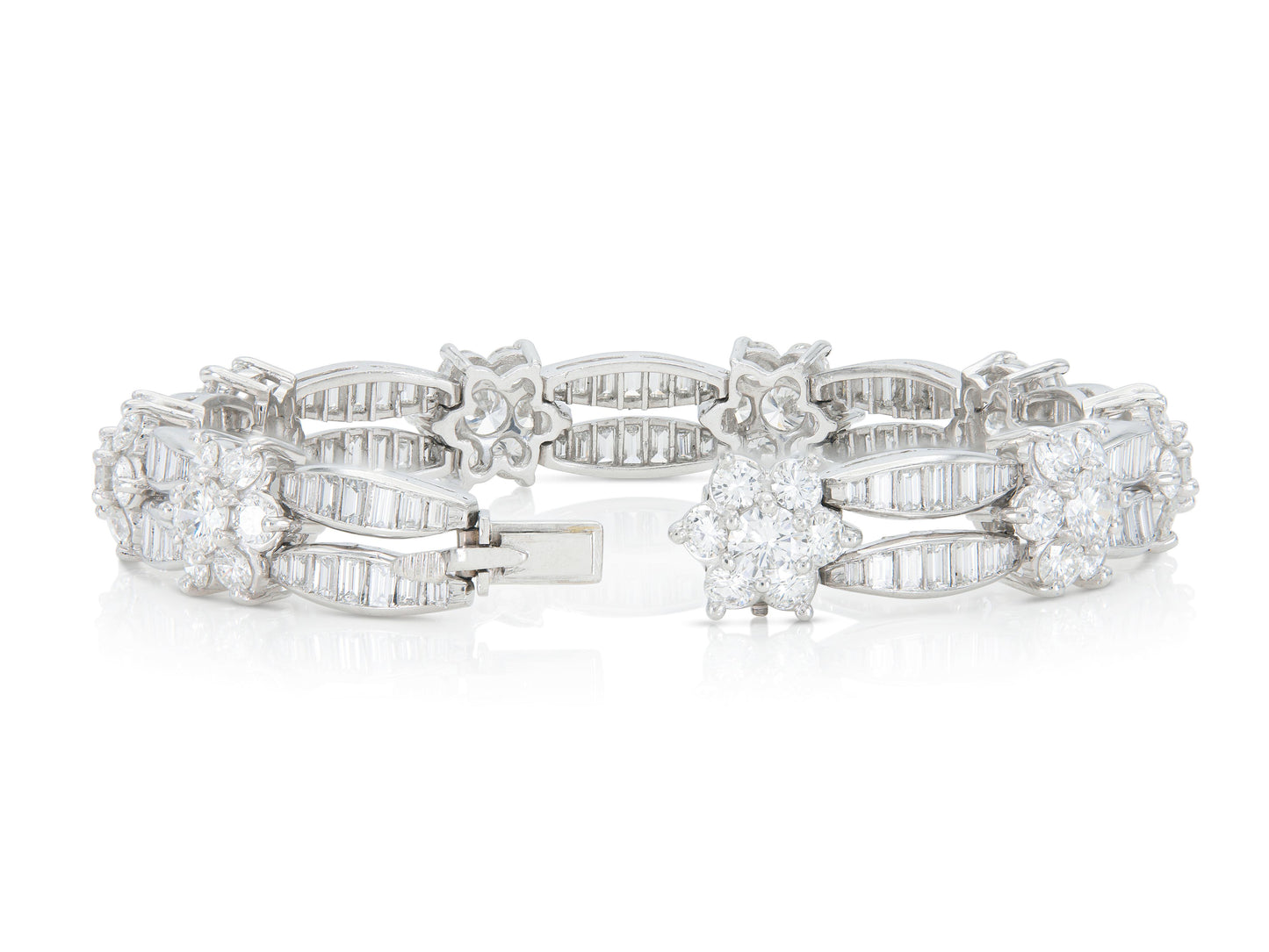 17.00 Carat Diamond Flower Station Bracelet