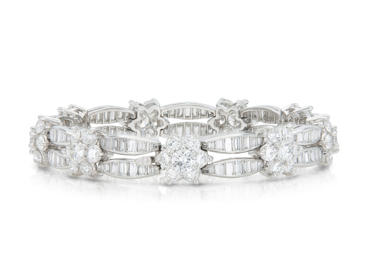 17.00 Carat Diamond Flower Station Bracelet