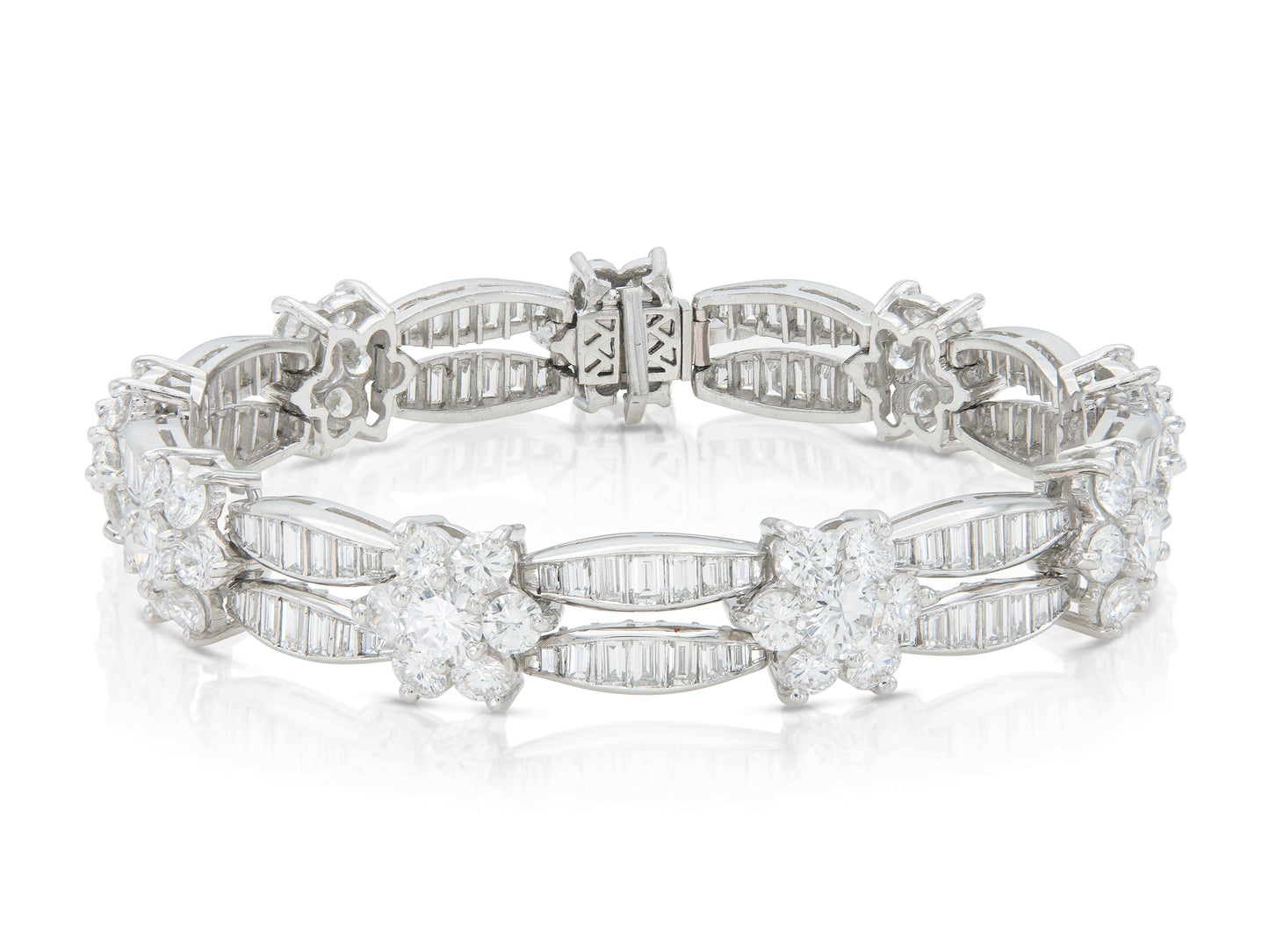 17.00 Carat Diamond Flower Station Bracelet