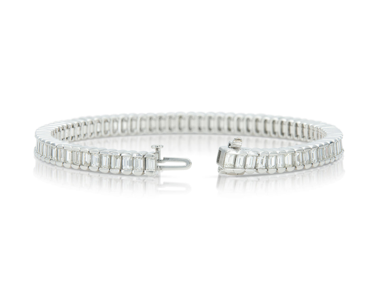 8.00 Carat Baguette Cut Diamond Line Bracelet