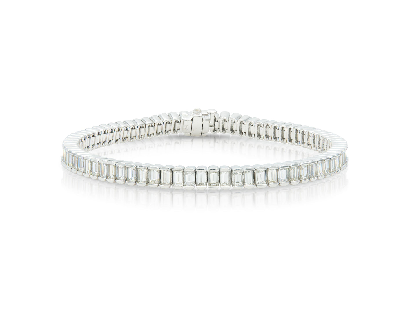 8.00 Carat Baguette Cut Diamond Line Bracelet