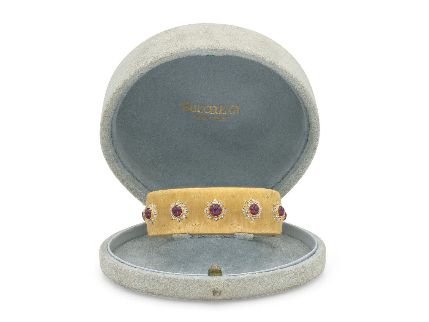 Vintage 1970s Buccellati Ruby Cuff Bracelet