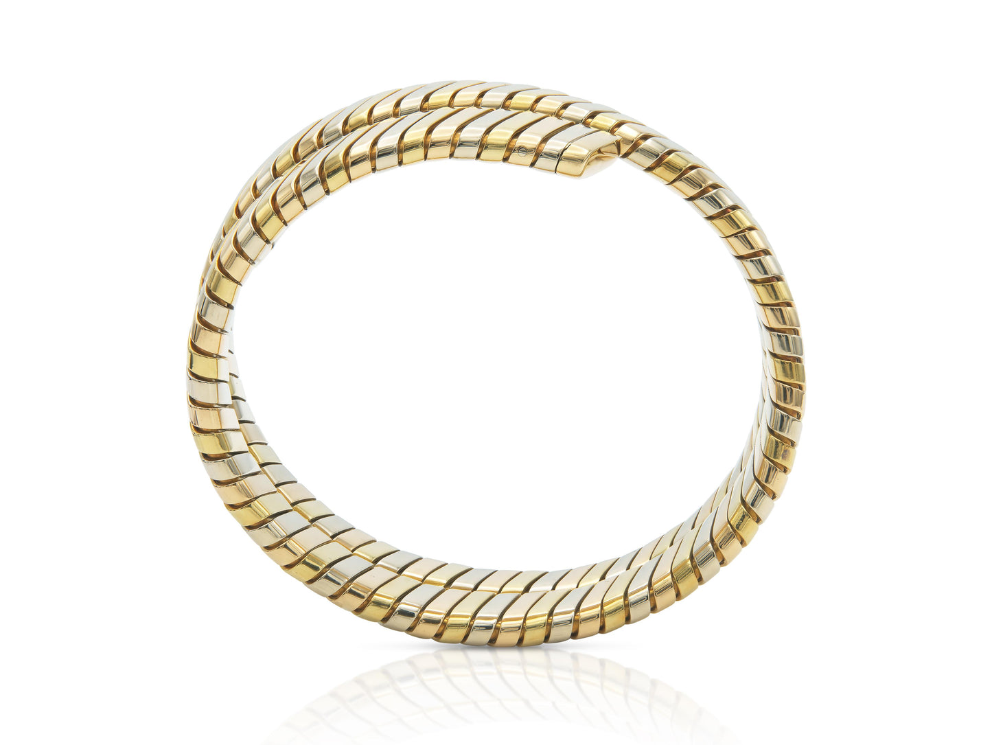 Vintage Bvlgari Tri-Tone Tubogas Wrap Bracelet