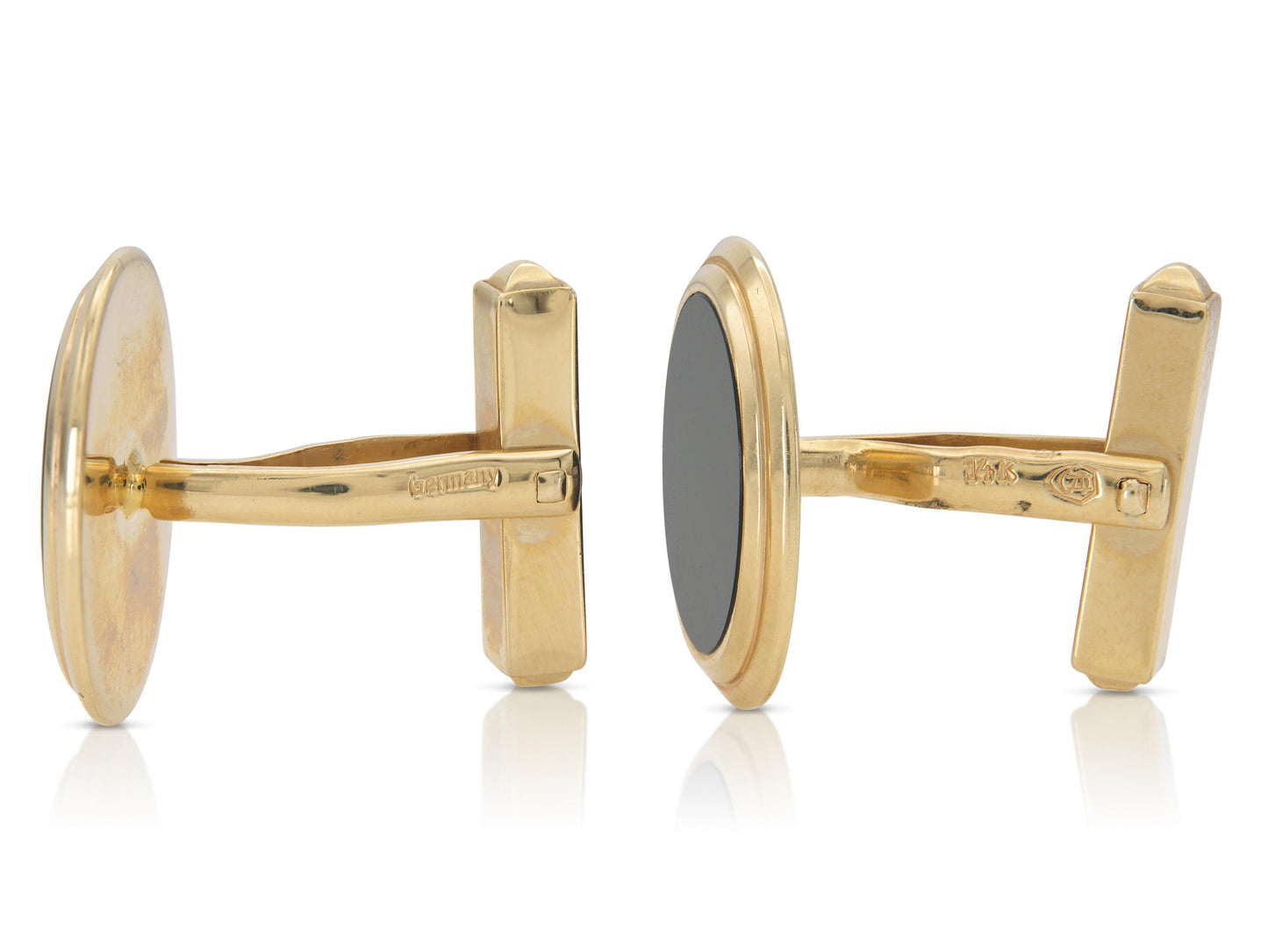 Vintage 1960s Oval Onyx Cufflinks