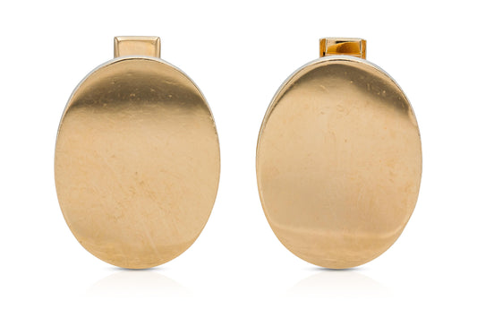 Vintage 1960s Gold Oval Cufflinks