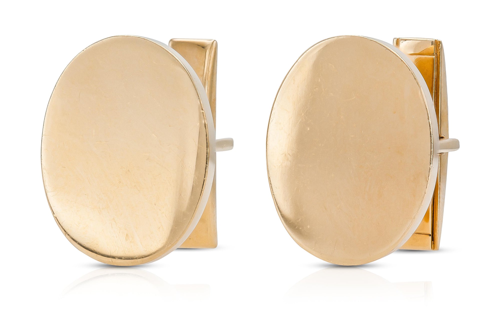 Vintage 1960s Gold Oval Cufflinks