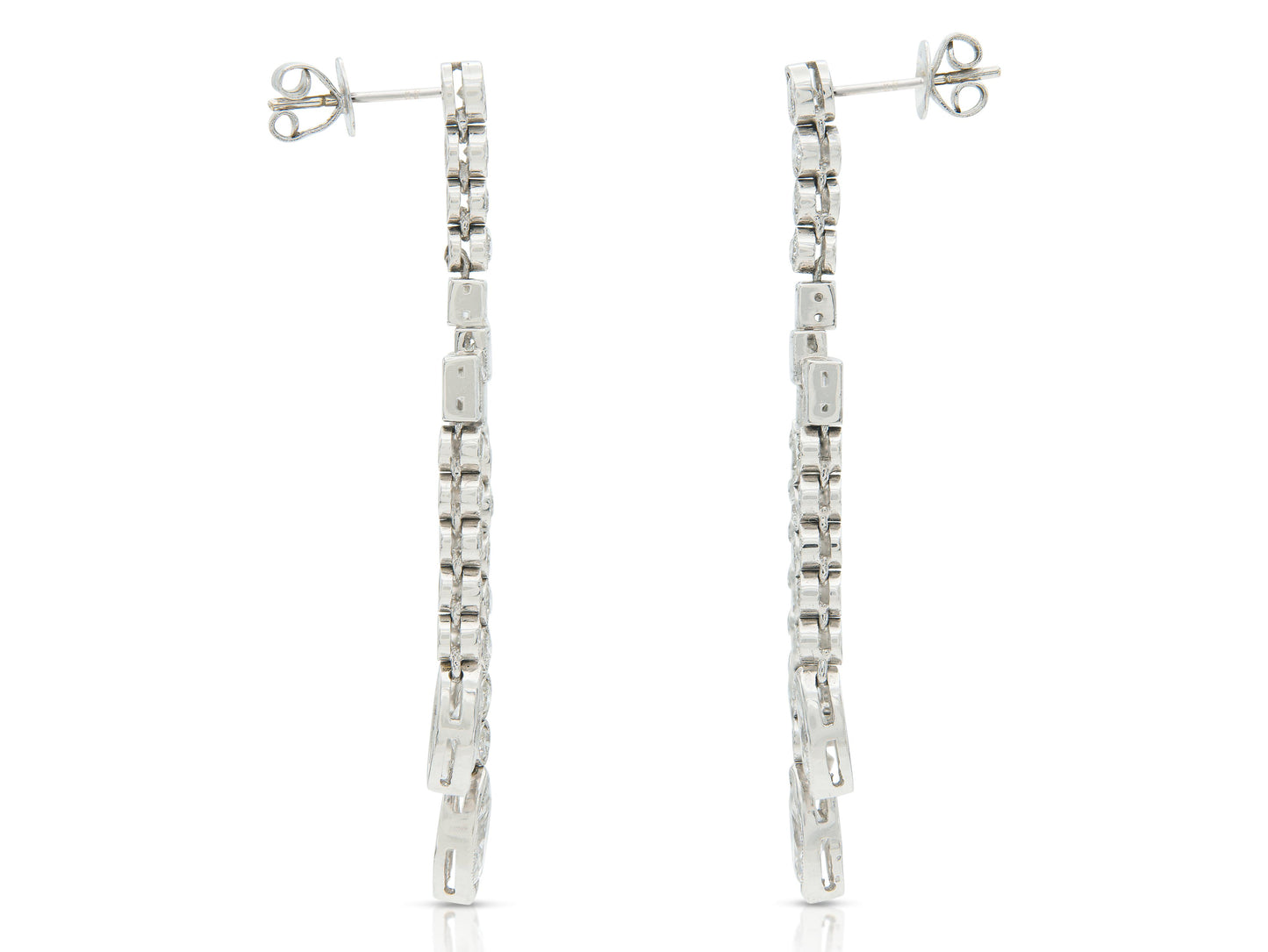 7.08 Carat Mixed Cut Diamond Chandelier Earrings