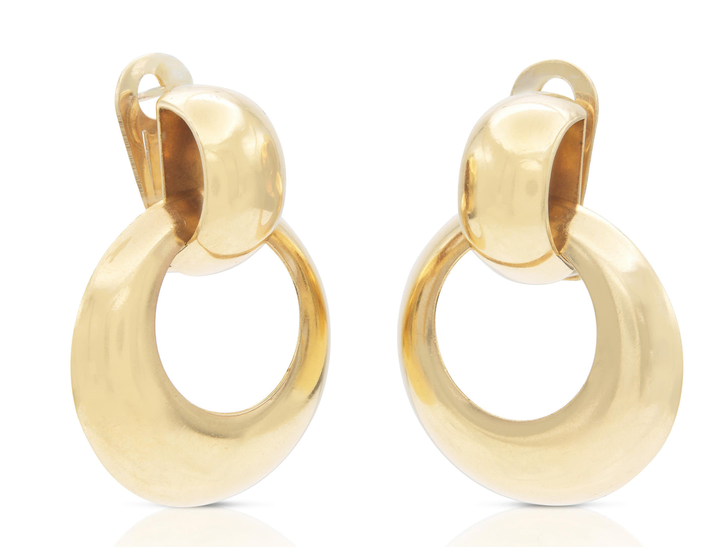 Vintage 1970s Gold Door Knocker Earrings