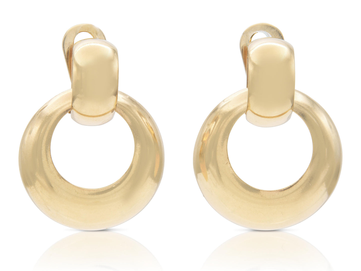 Vintage 1970s Gold Door Knocker Earrings